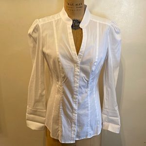 White House Black Market white blouse button down